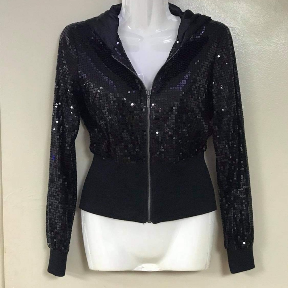 Forever 21 small petite black jacket sequined.